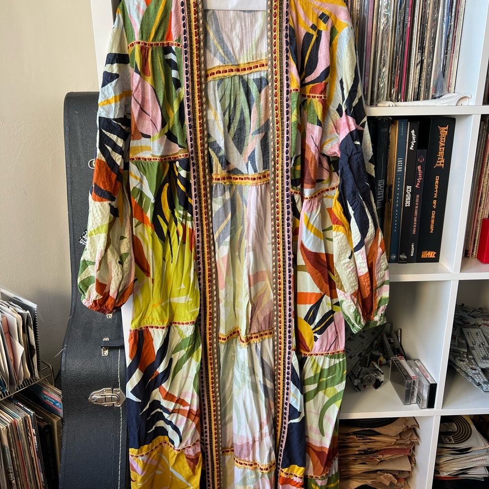 Anthropologie Leaf Print Kimono